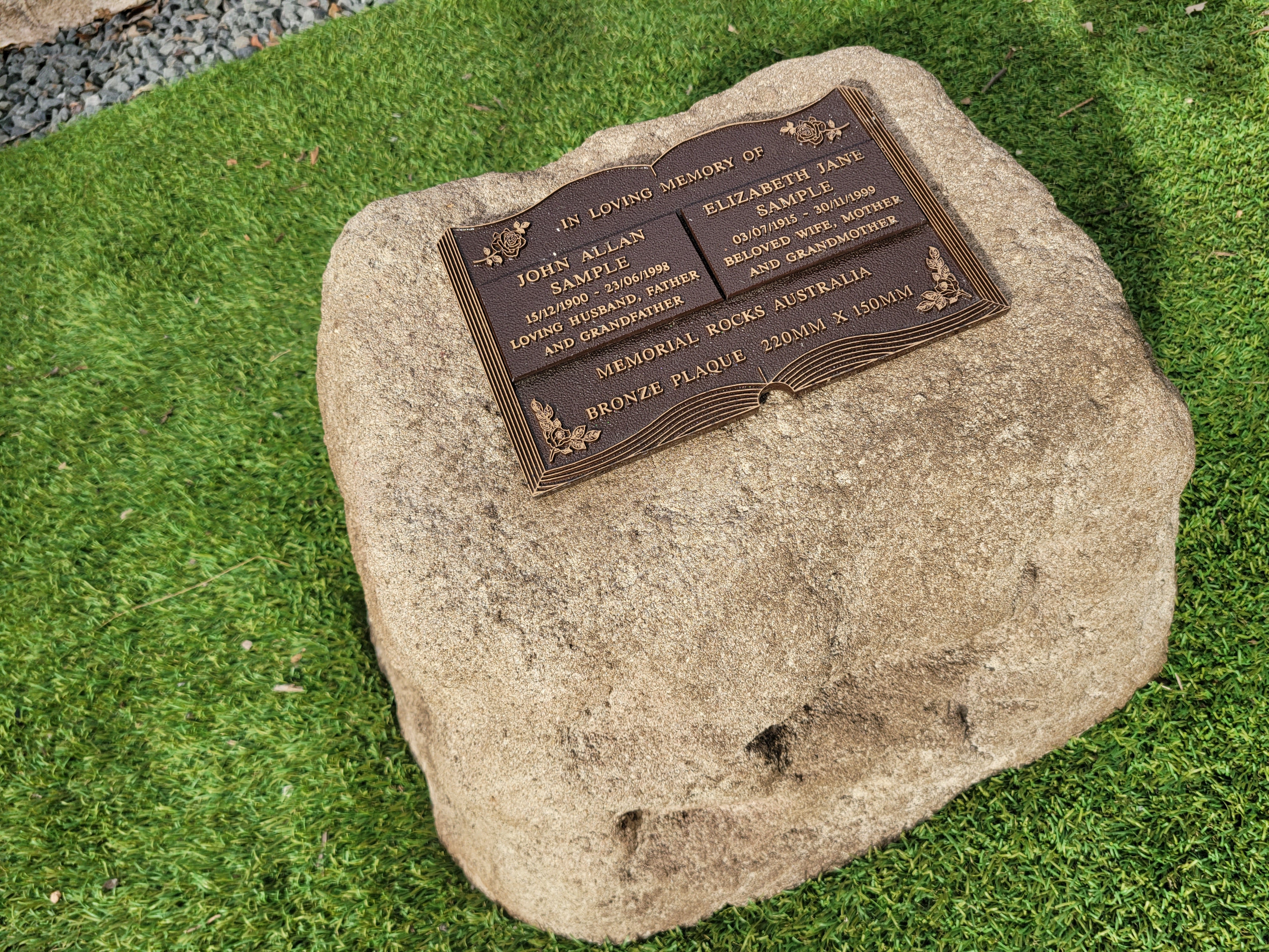 Memorial Rock Urn 1904 Large Double Natural Riversand